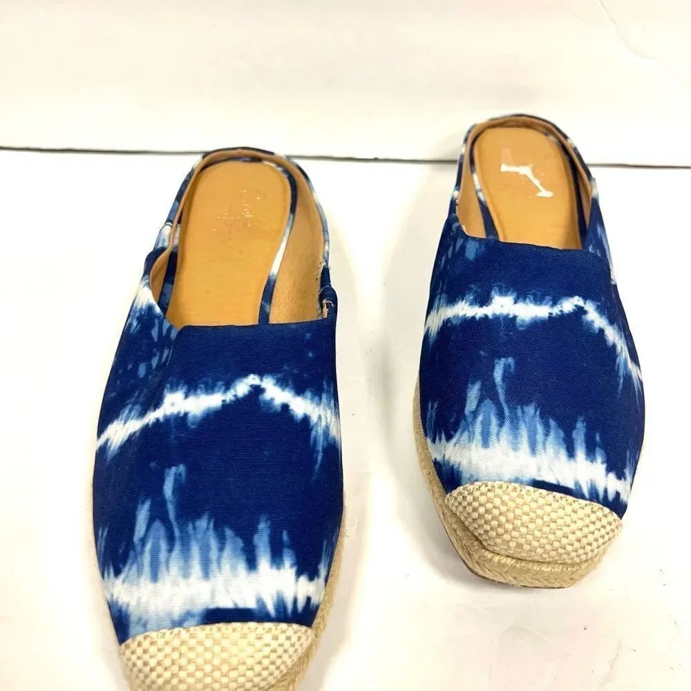 Blue Tie-Dye Espadrille Slip-On Shoes